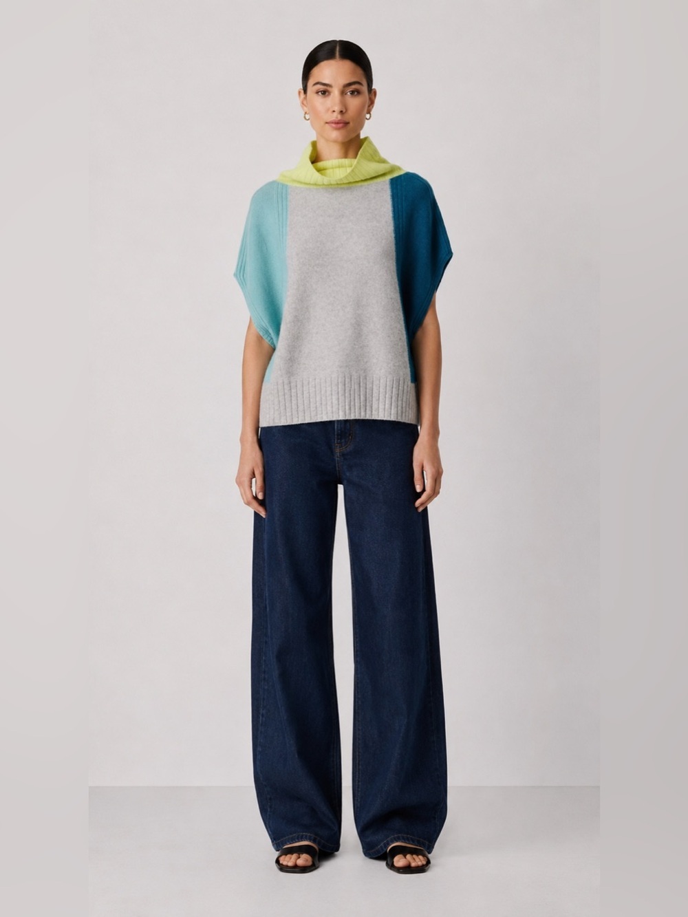 Anthropologie Daily Practice color blocked cashmere sweater. Size Small